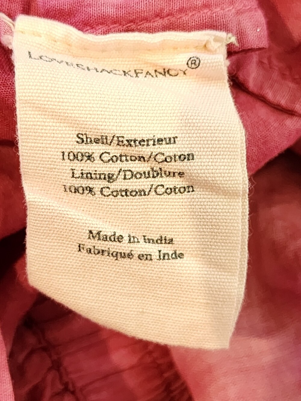 LoveShackFancy Begonia Pink Hand Dyed Ruffle Lace Hem Mini Skirt-Large-$225.00 - Picture 16 of 16